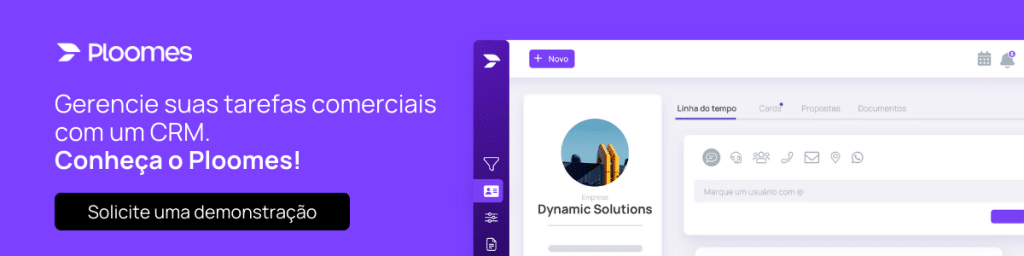 Banner para solicitar uma demonstração do ploomes crm